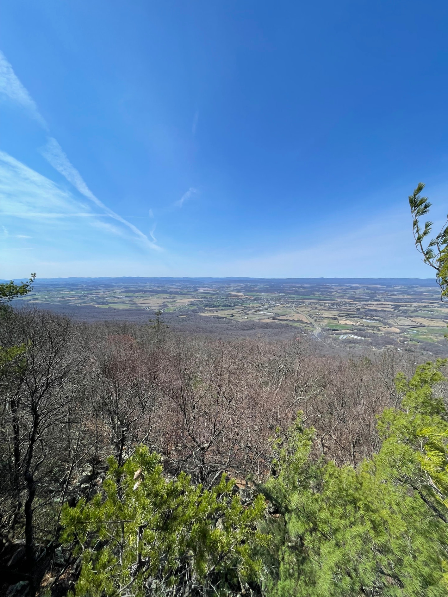 Sweeping view of the Shenandoah Valley from the Massanutten ridge in early spring